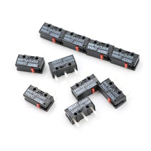 10pcs/pack D2FC-FL-NH red dot mouse micro switch Original New Style mouse micro swtich