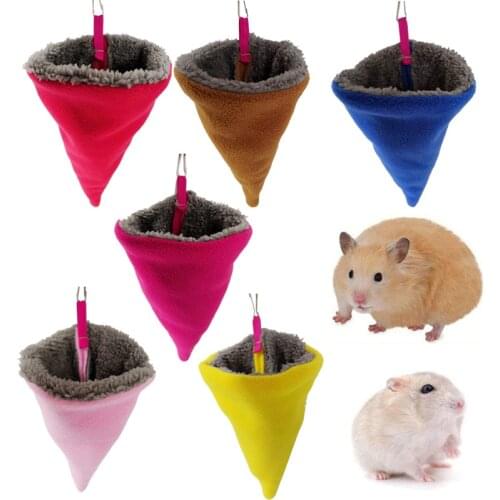 2 Size Warm Color Random Cotton Funnel Shape Small Pet Squirrel Parrot Sugar Glider Hanging Cage Hamster Cage Bed House Nest Toy