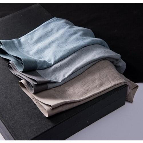 3pcs/Lot Fashion Comfortable Underpants Soft breathe Male Panties Silk Underwear Men Print Man