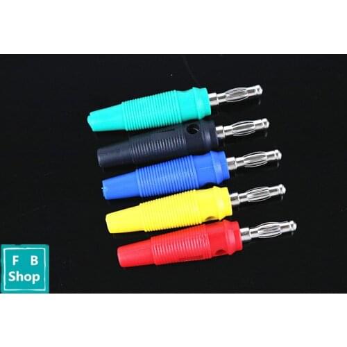 5pcs 4 mm banana plug 4mm soft glue non welded lantern type banana plug high elastic universal pen plug each color