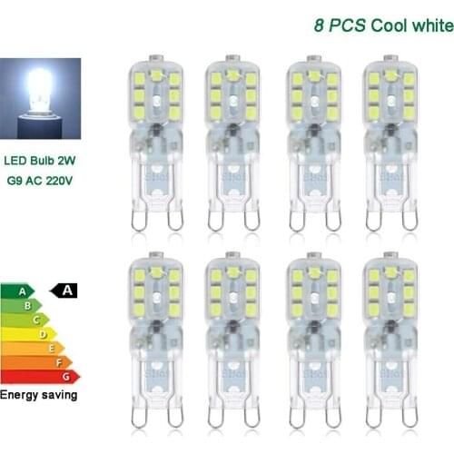 8x 2W G9 LED Light Capsule Bulb 2835 SMD Cool White Daylight 220-240V Corn lamps DIY lighting