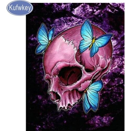 5D DIY Diamond Painting Skull Crystal Diamond Painting Cross Stitch Halloween picture of rhinestone Needlework Home Decor art