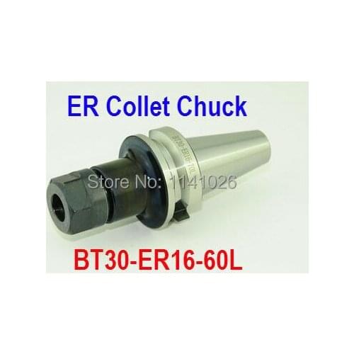 Free Shipping BT30-ER16-60L Spring ER Collet Chuck CNC Milling Toolholder Clamping End Mills Work on CNC Milling Machine