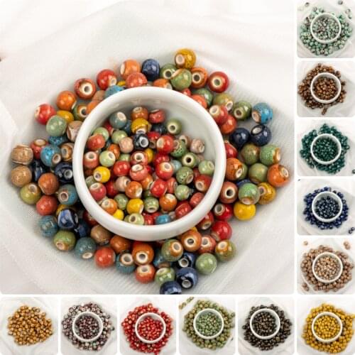 6# 8# 100pcs China Ceramic Colorful Beads Bandmade Procelain Bead For Jewelry Making Free Shipping #A507C