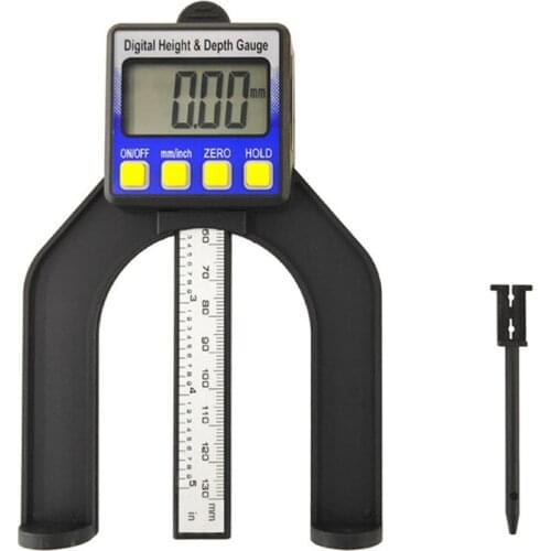 Digital Height Gauge Table Saw Depth Gauge with Three Measurement Units Locking Screw for Woodworking Router Table 80mm
