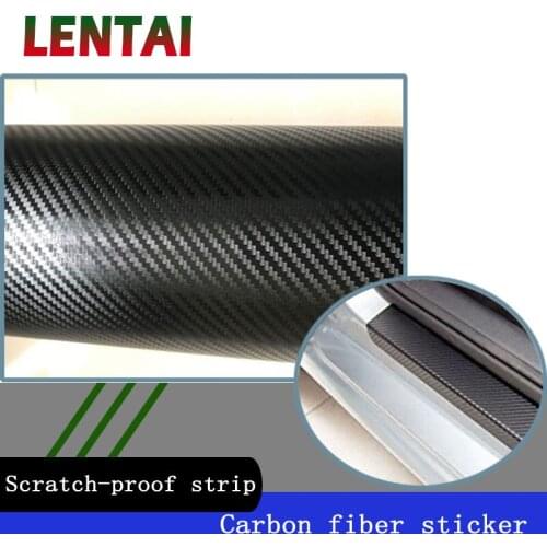 LENTAI 4X Car Door Plate Stickers Carbon Fiber Anti Scratch Decal For Toyota c-hr Kia sportage Peugeot 3008 2008 308 Honda civic