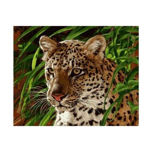 Leopard Frameless wall pictures for living room acrylic oil painting by numbers drawing gift decoration pictures