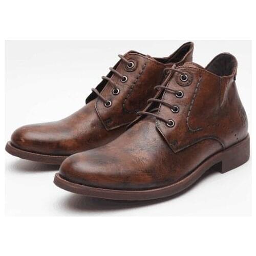 Hot Winter England Style Round toes Men boots Handmade Genuine Leather breathable Retro Ankle Mens Boots