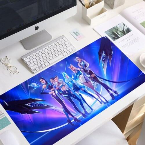 LOL KDA ALL OUT Seraphine Customized 2mm Thickness Gaming Mousepad Large Rubber Gamer Mouse Pad 900x400mm keyboard mouse pad mat