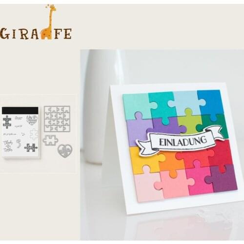 Jigsaw Metal Cutting Dies and stamps for DIY dies scrapbooking Photo Album Embossing Decorative Craft Clear Stamps and Dies Sets