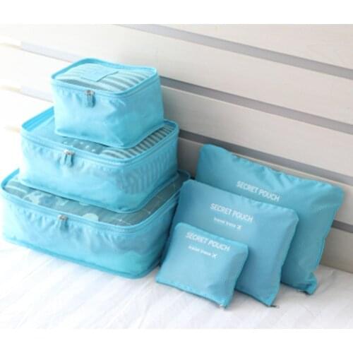 Multicolor 6-piece Travel Clothes Storage Bag Waterproof Portable Luggage Storage Bag Packaging Box Multifunctional Storage Bag