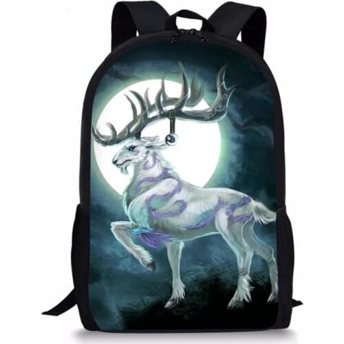 HaoYun Fashion Childrens Backpack Fantasy Moon Deer Pattern Toddler Kids School Book Bags Cute Animal Girls Travel Backpack