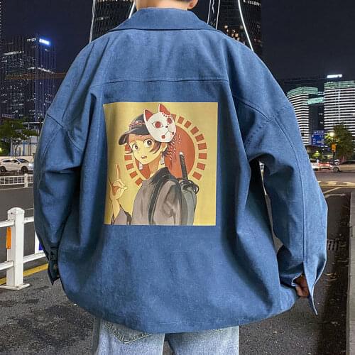 2020 Mens Youth Solid Color Coats Streetwear Bomber Jacket Casual Trend Loose Printed Outerwear Long Sleeve Windbreaker M-2XL