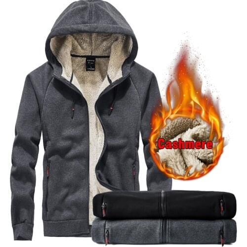 2019 Winter New Mens Warm Hoodie Sweatshirt Casual Cardigan Fleece Thicken Coats Male Plus Size 8XL 7XL 6XL Brand Clothing