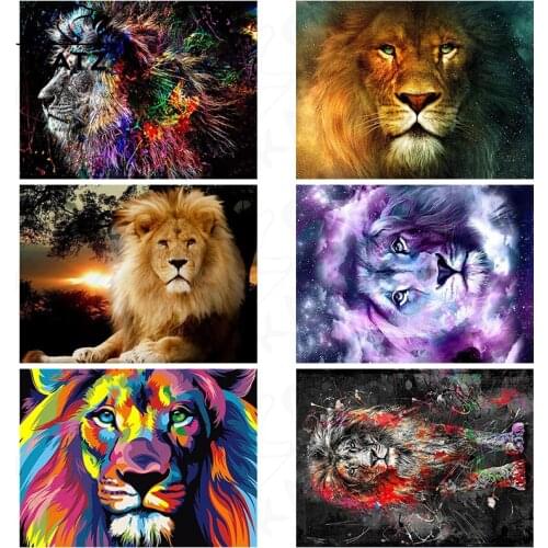 Lion Diamond Painting Kit Graffiti Animal Portrait Embroidery Crossing Diy Mosaic Handmade Gift Cross Stitch Home Decoration