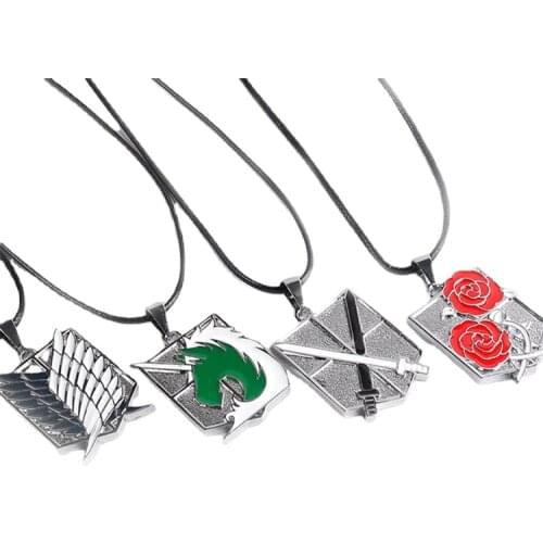 2021 Anime Necklace Lgbt Pendant Necklace Stainless Steel Jewelry Shingeki No Kyojin Mens Chain Cool Stuff Berserk Steampunk