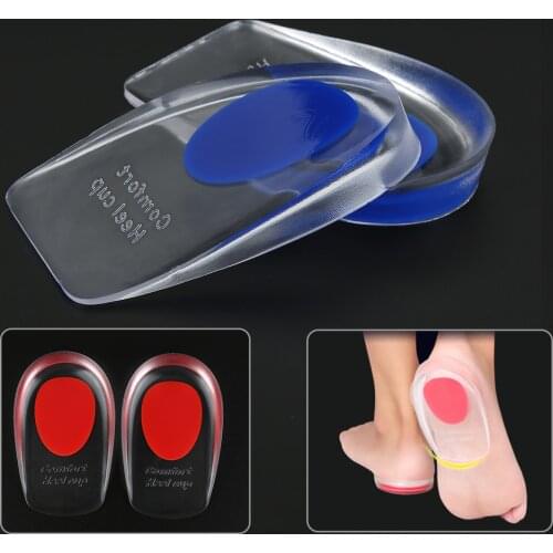 1 Pair Men Women Transparent Silica Gel Heel Insoles Soles Relieve Foot Pain Protectors Spur Support Shoe Pad Foot Care Tool