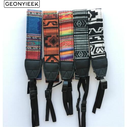 3 in 1 DSLR Camera Strap Vintage Hippie Style Canvas Shoulder Neck Belt Cotton Camera Straps for Nikon Pentax Sony Canon Camera