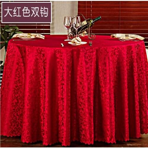 Luxurious Round Table Cover Round Jacquard Damask Table Cloth Hotel Wedding Tablecloth Machine Washable Fabric Cloth Table 10pcs