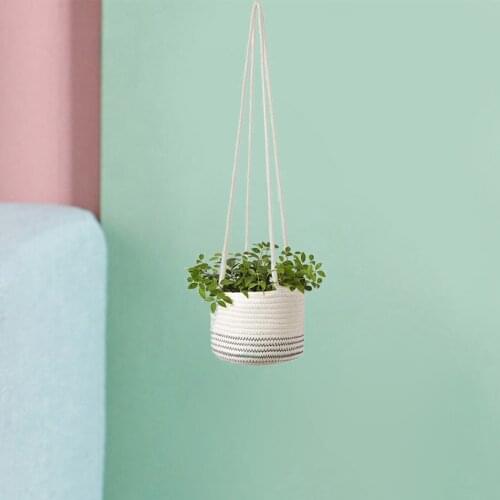 Handmade ing Rope Flower Hand Baskets for Green Plant Hotel Decor