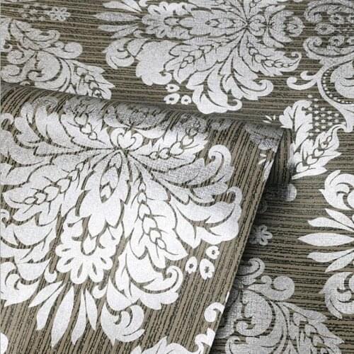 Black Gold Damask Embossed Texture Self-adhesive Wallpaper Roll European Style Wall Paper For Bedroom Live Room Home Decor