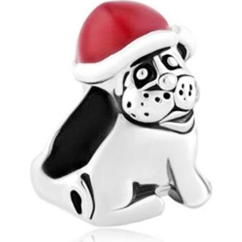 Cute puppy animal charm beads fit Pandora charm bracelet & Bangle DIY Jewelry Christmas gifts