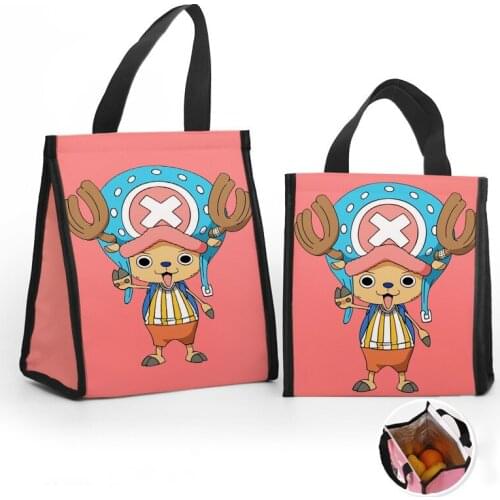 Cartoon One Piece Cooler Bag Luffy Zoro Men Women Thermal Insulation Handbag Travel Portable Picnic Food Storage Lunch Box Bags
