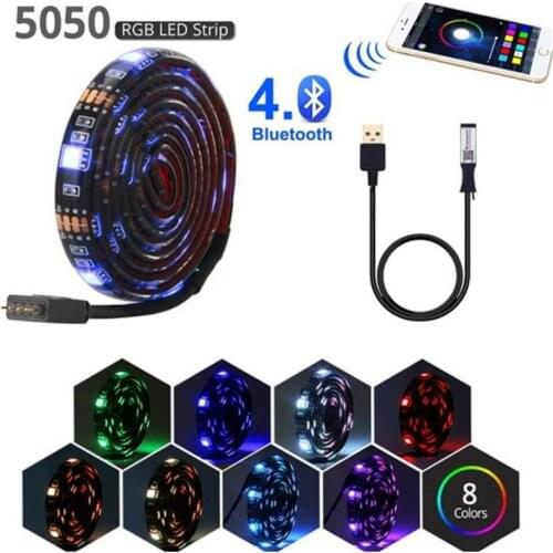 0.5-10M Led Strip Lights 40 Key USB RGB Bluetooth Music Sound Control Light Strip TV Background Light Strips Decoration Lighting