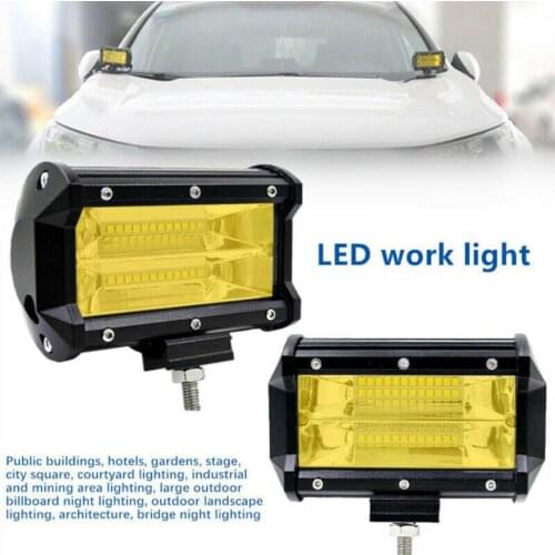 Car 72W 6500K 24 LED Work Light Bar 6000LM 12V 5in Super Bright Spotlight Lamp for Offroad Truck Car Boat 10-30V