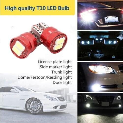 10Pcs T10 Led Canbus W5W Led Bulbs 168 194 6000K White Signal Lamp Dome Reading License Plate Light Car Interior Lights Auto 12V