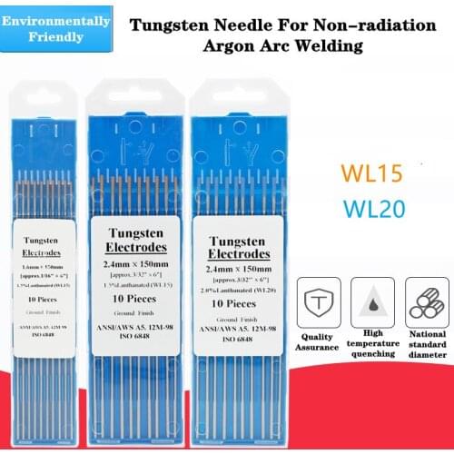10pcs Tungsten Electrodes TIG Welding Rods WL15 WL20 TIG Tungsten Electrode 1.0 1.6 2.0 2.4 3.0 4.0 Metalworking