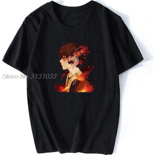 Zuko Print Cotton Funny T Shirts The Last Airbender Men Fashion Cotton Tshirt Anime Tees Harajuku Streetwear