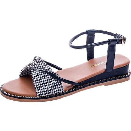 Dress With Sandals Female 2019 New Wedge With Late Night Shoes Fairy Wind And Wild Summer Flat Large Size Womens Shoes