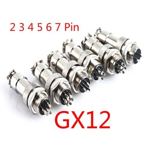 1PCS GX12 2 3 4 5 6 7 Pin Male & Female 12mm Wire Panel Connector Aviation Plug Circular Socket Plug Hot Sell