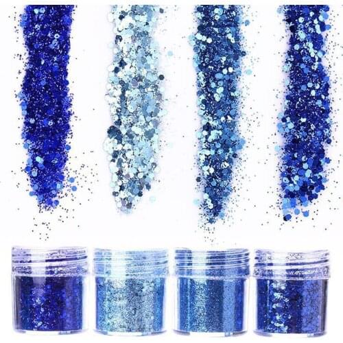 10ml/box Mix Nail Powder Colorful Blue/Red/Gold/Green Nail Glitter Powder Sequin DIY Holographic Powder For Nail Art Glitter#MA0