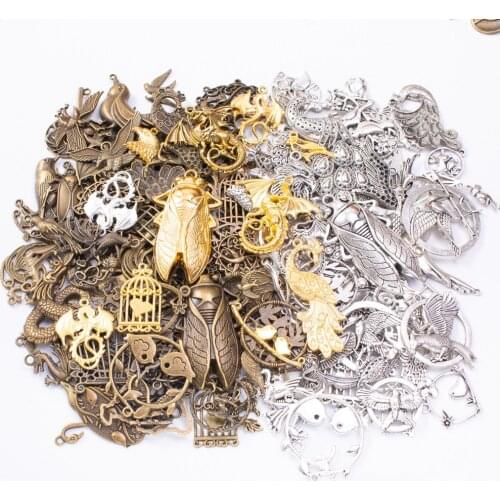 100g/Lot Mixed Animal Pendants Silver Color Random Alloy Bird Charms For DIY Bracelet Necklace Jewelry Making