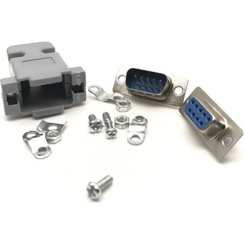 100pcs DB-9 DB9 RS232 Female Male Connector with socket D-Sub 9 pin PCB Connector DB15 VGA female male connector