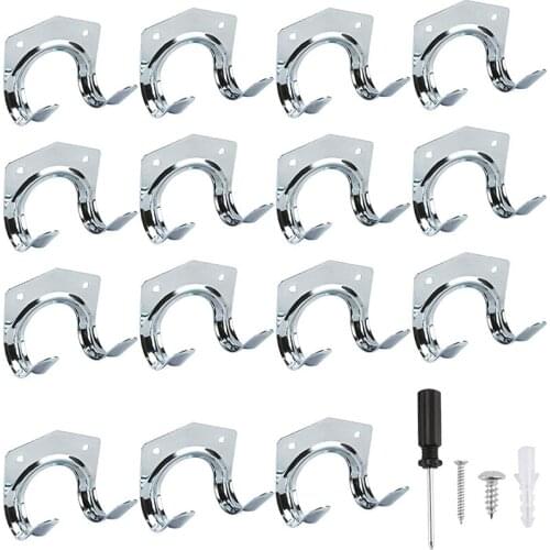 Hook Tool Holder Set 15 Pack Garden Tool Holder Storage Hook Hanger Wall Mount Double Hook for Garage Barn Shed