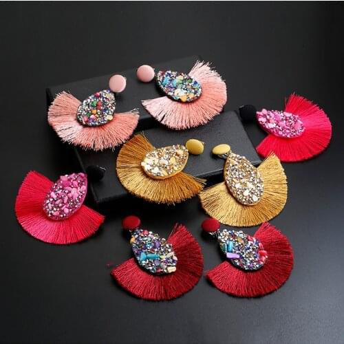 2020 Ethnic Bohemia Statement Tassel Clip Earrings Without Piercing for Women Party Pendientes Oorbellen Brincos Clips Jewelry