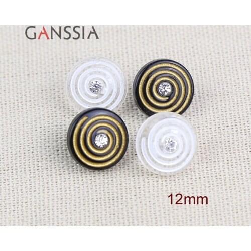 30pcs/lot Size:12mm Quality Resin Buttons with Crystal Stone Shirt Button Scrapbooking DIY Accessories (ss-101)