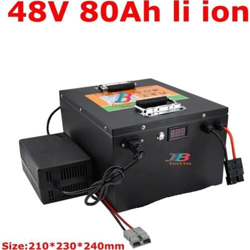 48V 80AH Lithium ion Li-ion battery no 48V 100AHbattery BMS for 5000w RV EV scooter tricycle fishing boat + 10A Charger