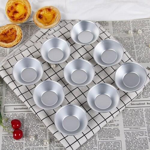 5/10X Egg Tart Mold Cookie Cake Baking Cookie Tray Aluminum Cupcake Mold Not Sticky Rice Cakes Mould Home Kitchen Accessories