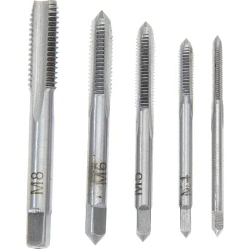 5PCS/Set HSS M3 M4 M5 M6 M8 Machine Spiral Point Straight Fluted Screw Thread Metric Plug Hand Tap Drill
