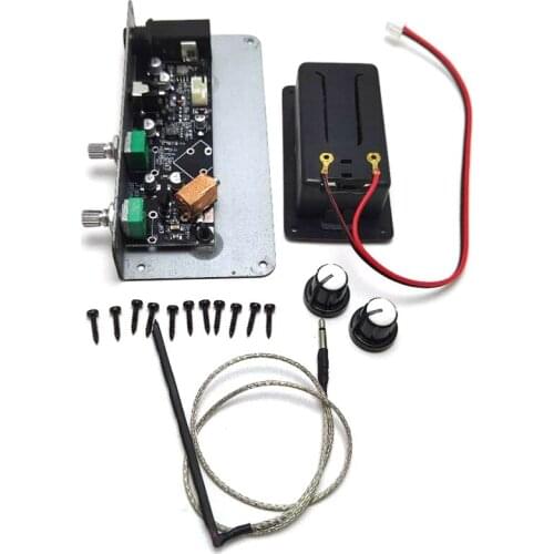 Active Mute Guitar Pickup 3.5 mm Output Plug Pickup with 9V Battery Box Black Silent Guitarra Accessories