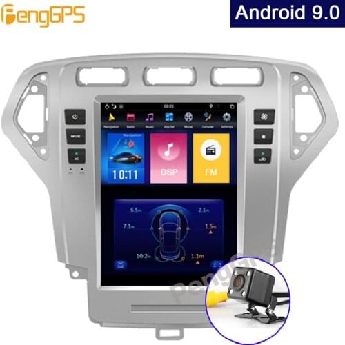 Android 9.0 In-Dash Navigation AV Receiver for Ford Fusion Mondeo MK4 2007-2010 Black and Silver Car DVD Stereo with 10.4 Inch