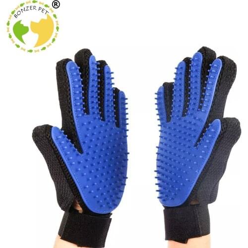 Bonzerpet Pet Dog grooming Brush Deshedding Tools Gentle Efficient Glove Bath Cat Cleaning Supplies Pet Glove Dog Combs