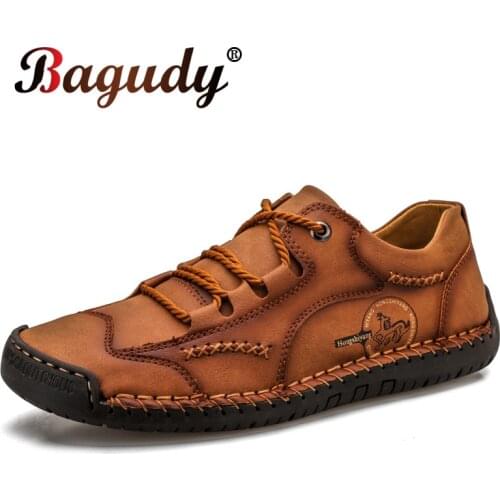 Brand Classic Moccasins Mens Casual Shoes Outdoor Mens Flat Shoes Soft Bottom Non-slip Driving Shoes Men Loafers Leather Shoes