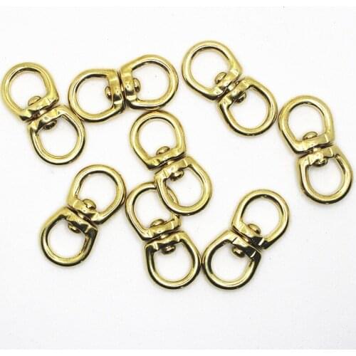 Solid Brass Eight-letter Rotating Ring Pet Pull Buckle Universal Turn Buckle DIY Leather Luggage With 360 Rotating Connection