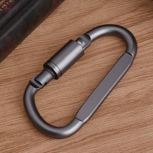 D Shaped Camping Carabiner Aluminum Alloy Locking Hook Ring Key Climbing Tools A0KA