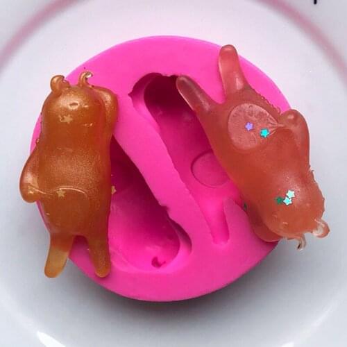 Wood Fan Rabbit Silicone Flip Sugar Mold DIY Baking Cake Mold XGY-151